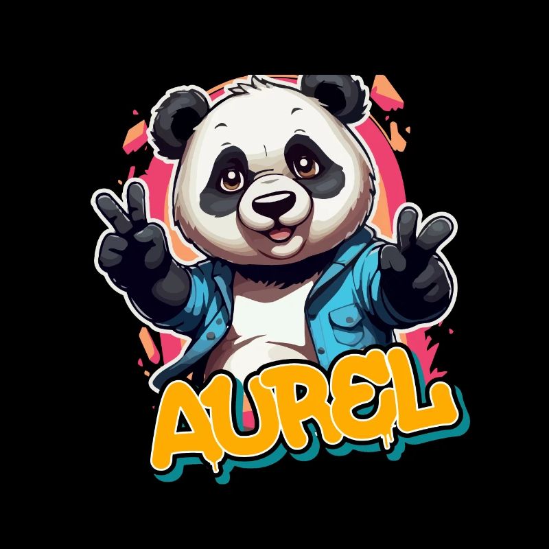 AUREL - Schöner Jungen Name mit coolem Panda