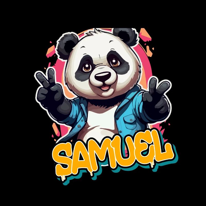 SAMUEL - Handsome boy name with cool panda