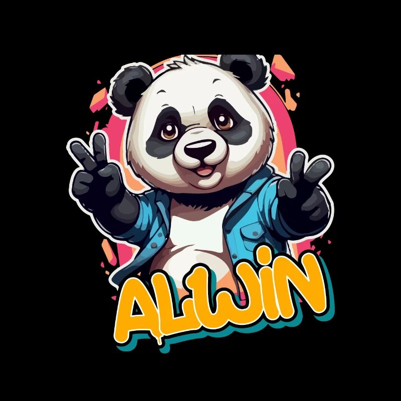 ALWIN - Beau nom de garçon avec Cool Panda