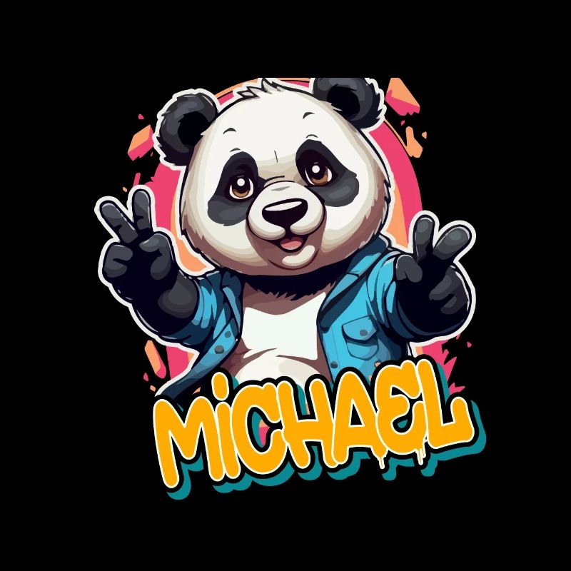 MICHAEL - Beau nom de garçon avec Cool Panda