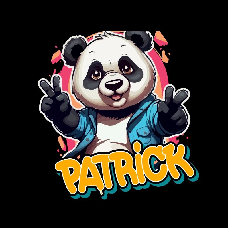 PATRICK - Handsome Boy Name with Cool Panda