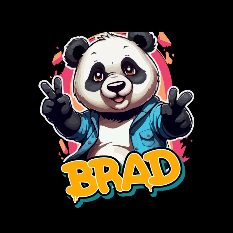 BRAD - Beau prénom de garçon avec un panda cool