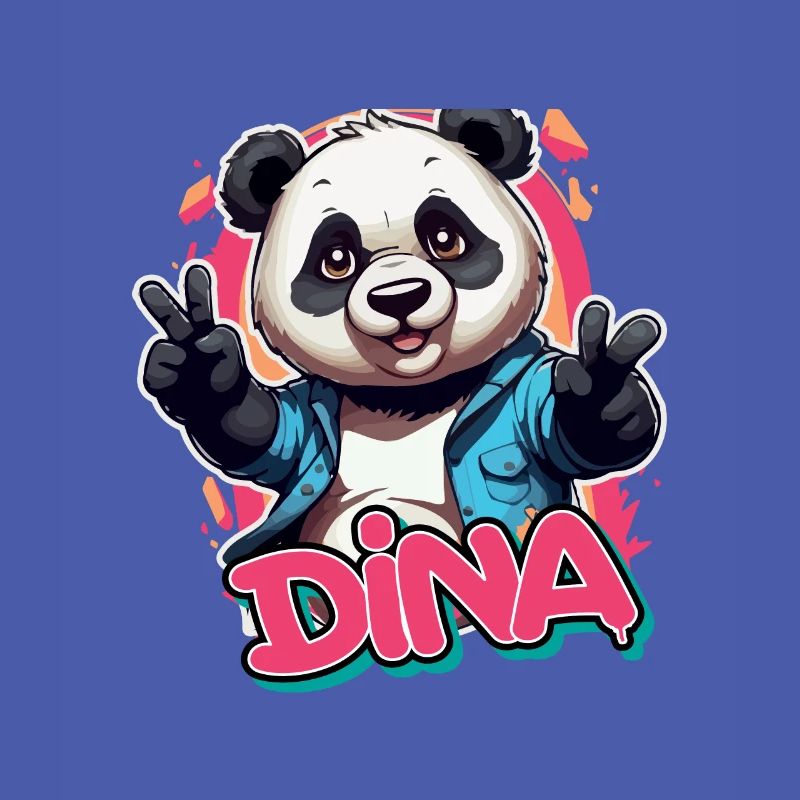 DINA - Schöner Mädchen Name mit coolem Panda