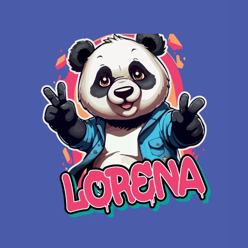 LORENA - Schöner Mädchen Name mit coolem Panda