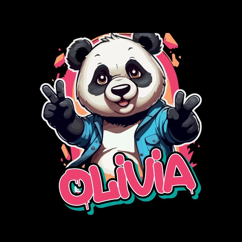 OLIVIA - Schöner Mädchen Name mit coolem Panda