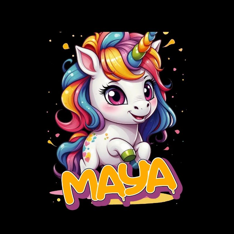 MAYA - Schöner Mädchen Name mit süßem Einhorn