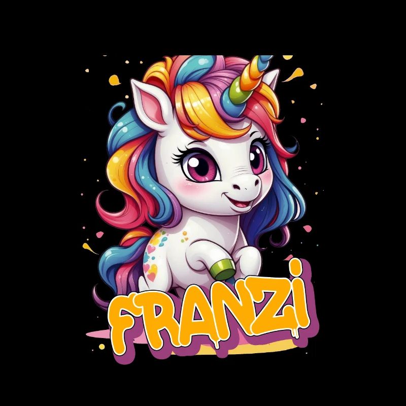 FRANZI - Schöner Mädchen Name mit süßem Einhorn