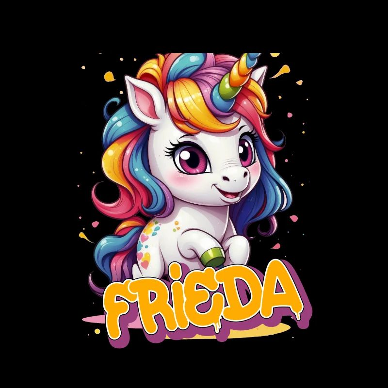 FRIEDA - Schöner Mädchen Name mit süßem Einhorn