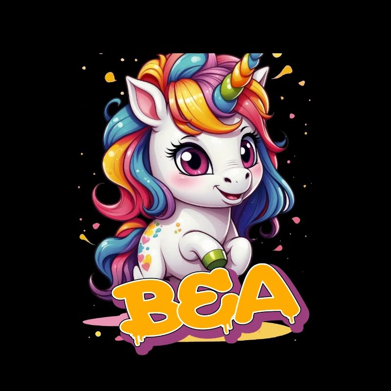 BEA - Schöner Mädchen Name mit süßem Einhorn