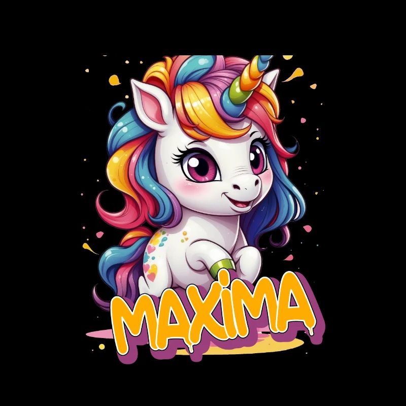 MAXIMA - Schöner Mädchen Name mit süßem Einhorn