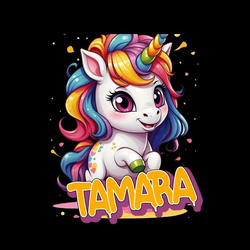 TAMARA - Schöner Mädchen Name mit süßem Einhorn