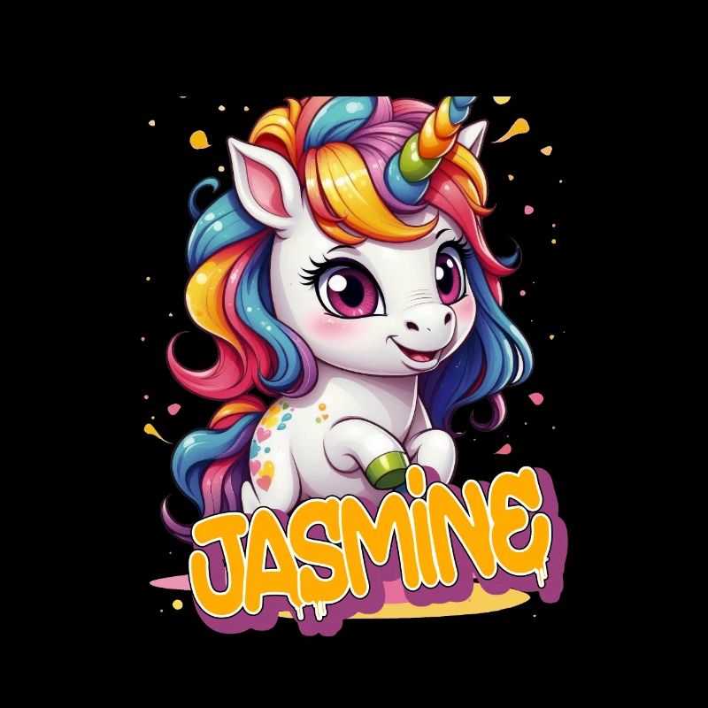 JASMINE - Schöner Mädchen Name mit süßem Einhorn