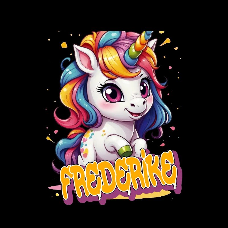 FREDERIKE - Schöner Mädchen Name mit süßem Einhorn