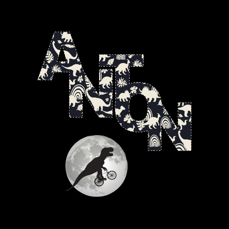 ANTON - Beautiful boy name with dinosaur