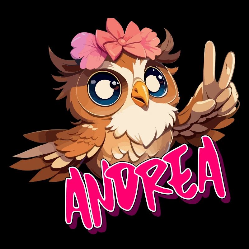 ANDREA - Schöner Mädchen Name mit süßer EULE