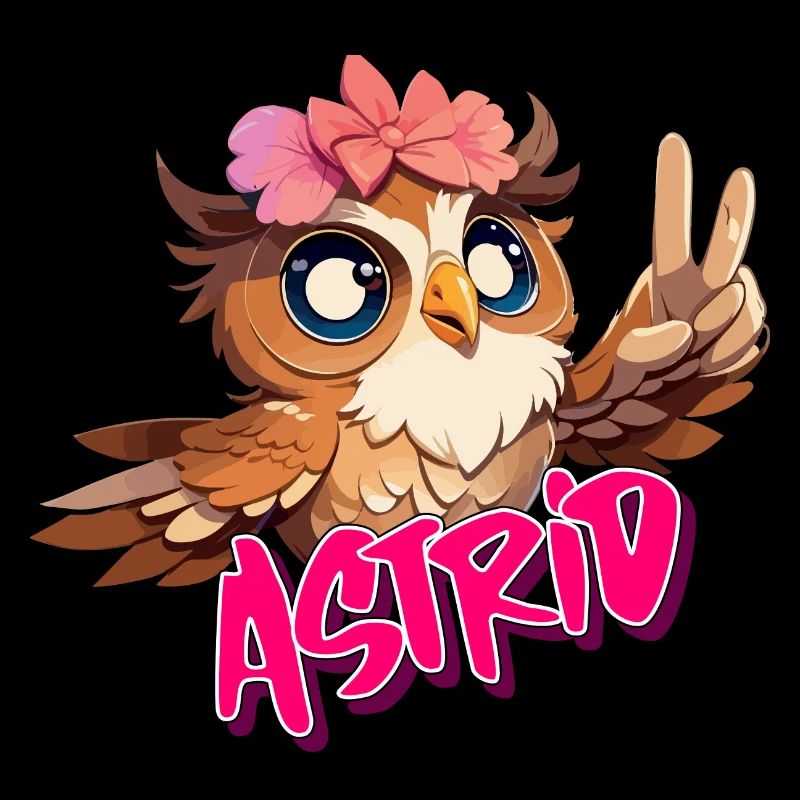 ASTRID - Schöner Mädchen Name mit süßer EULE