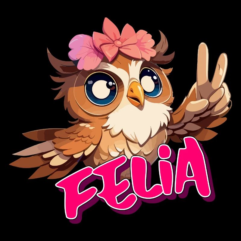 FELIA - Schöner Mädchen Name mit süßer EULE