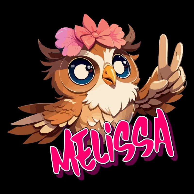MELISSA - Schöner Mädchen Name mit süßer EULE
