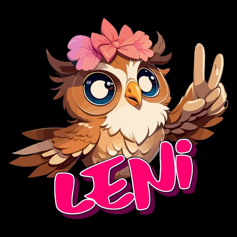 LENI - Schöner Mädchen Name mit süßer EULE