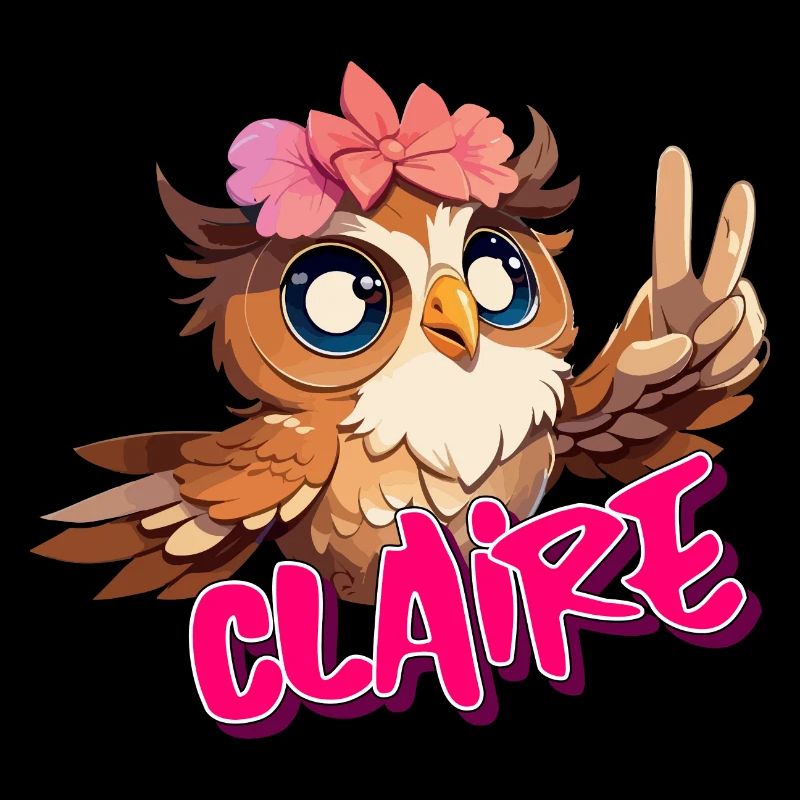 CLAIRE - Schöner Mädchen Name mit süßer EULE