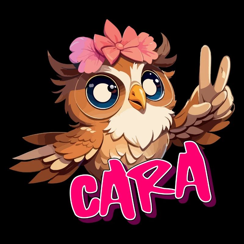 CARA - Schöner Mädchen Name mit süßer EULE