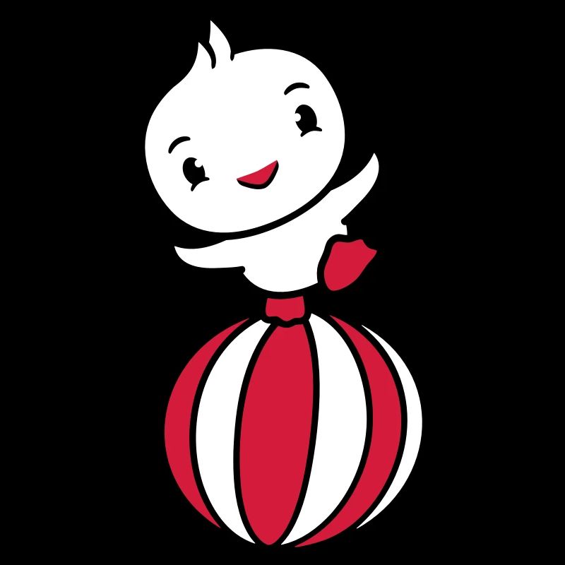 Duck Stands Balanced Ball Circus Trick Beach Ball