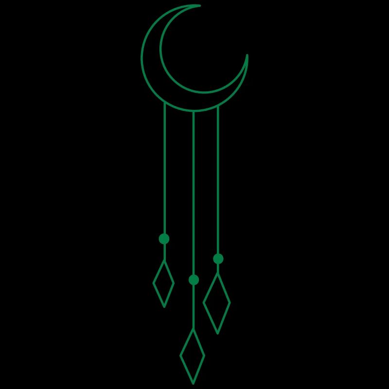 BOHO crescent moon with dangles