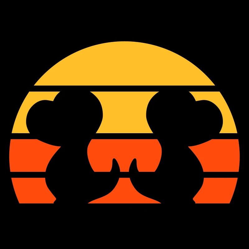 Zwei Dinosaurierbabys vor Halbsonne