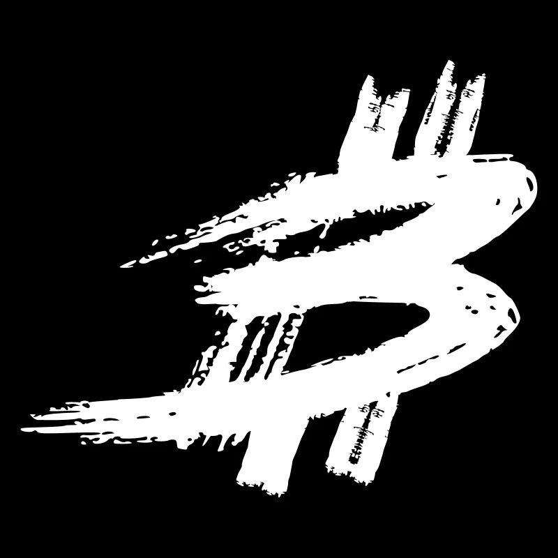 Bitcoin Symbol Grunge Drawing Logo Motif Vector