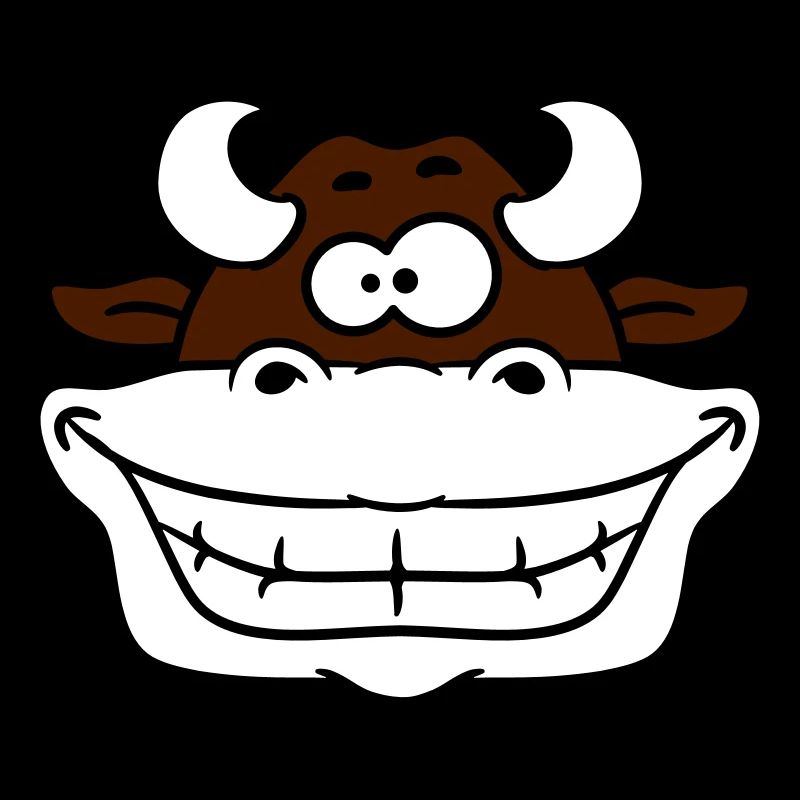 Crazy grinning cow