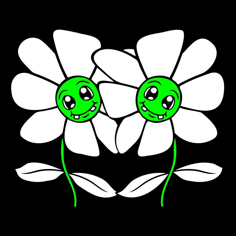 Zwei Hübsche Schöne Blümchen Blumen Blüten Freunde