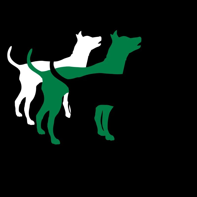 3 chiens silhouette équipe dangereuse équipage amis