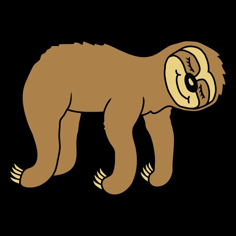 Lying tired sloth sleeps
