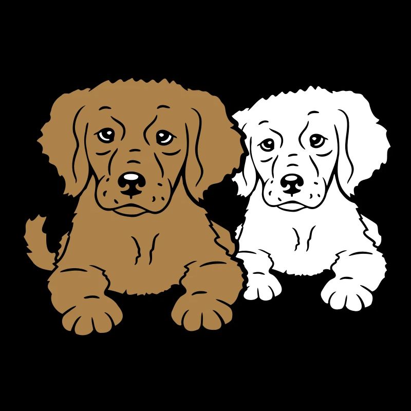 2 Hunde Team Zwei Freunde Crew Glücklich Brüder