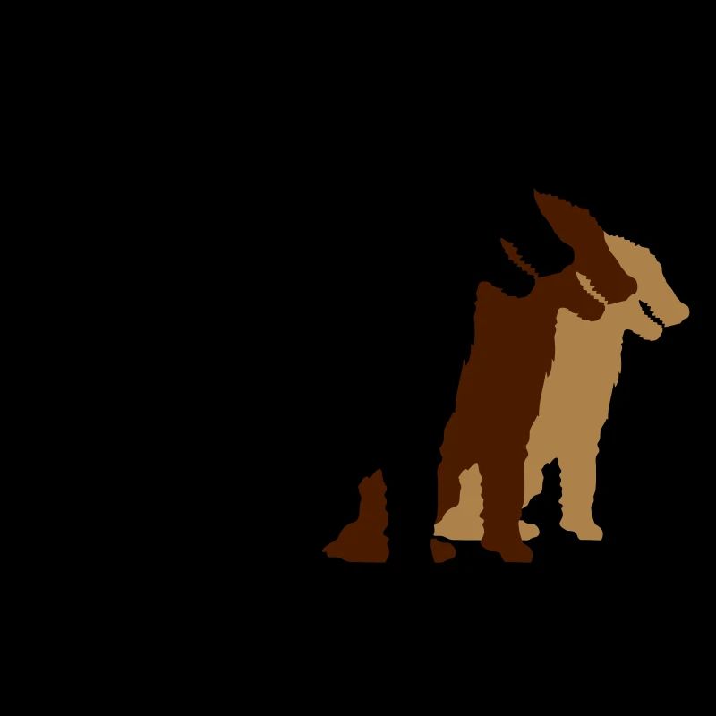 3 chiens assis équipe équipage trois amis silhouette