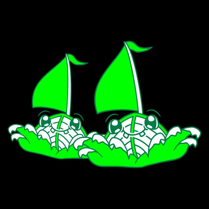 Two Sailing Ships Faces Cartoon Team Competition
