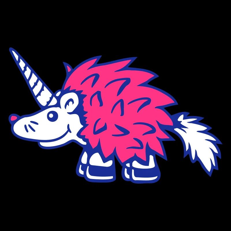 Licorne hérisson animal mignon rose cool créature hybride dessin animé