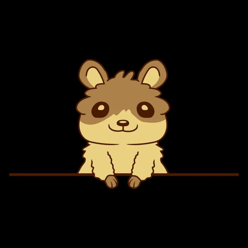 Little hamster behind the wall