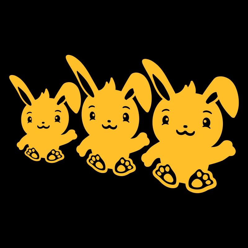 3 lapins trois amis équipe équipage agitant assis mignon