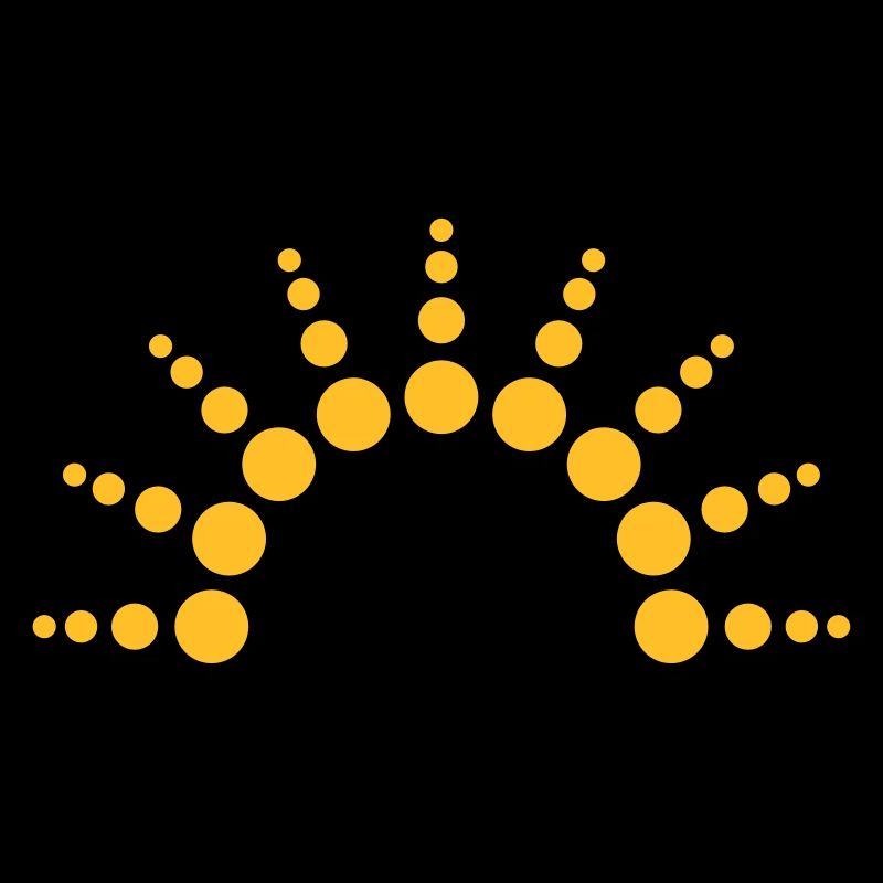 Half-circle circles points Sun logo