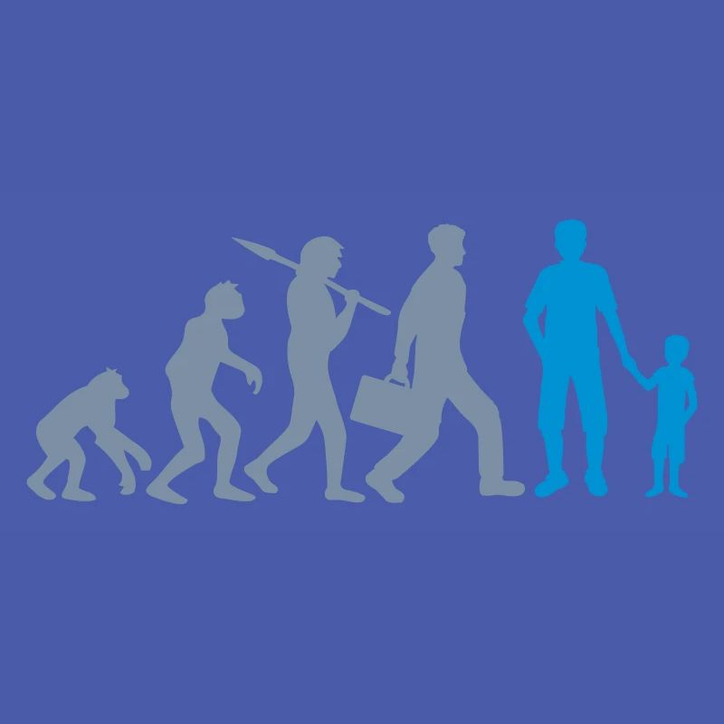 Junge Papa Evolution Kind