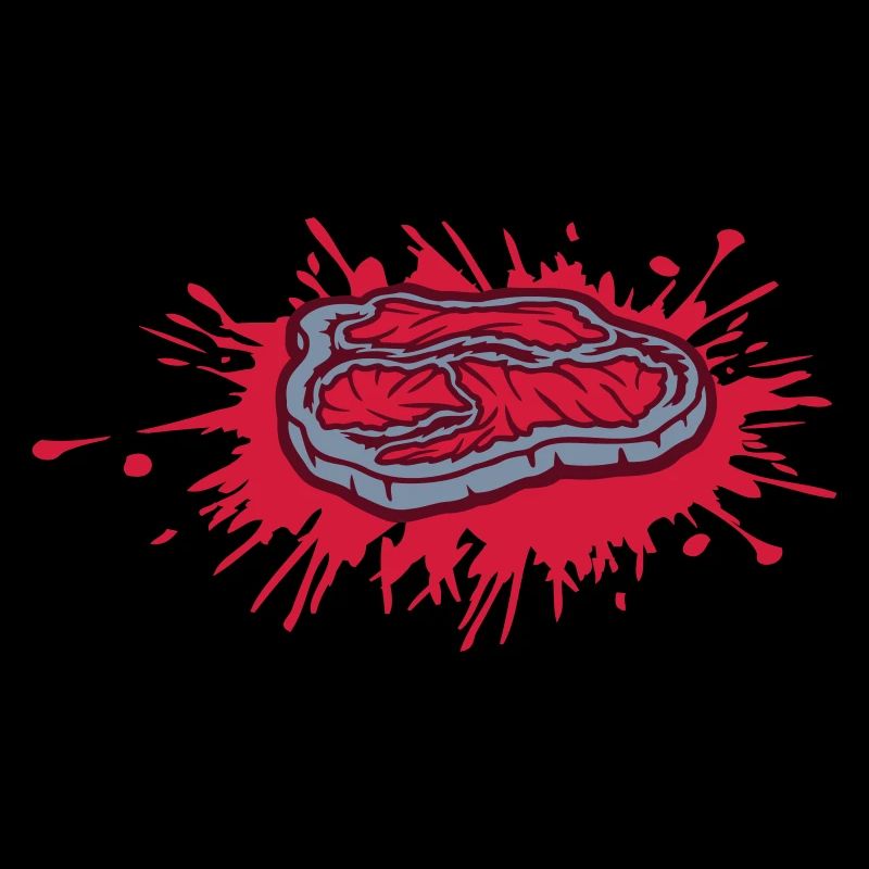 Farbklecks blutig Steak Grillsaison