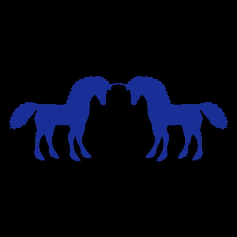 2 Einhörner Silhouette Kampf Duell Team Freunde