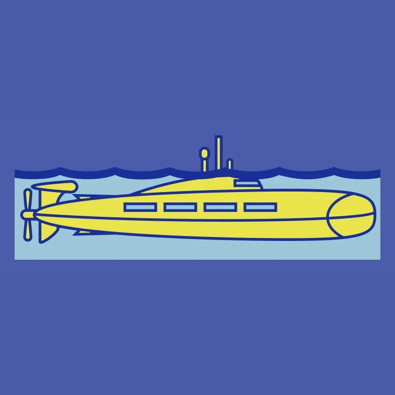 Submarine Water Surface Periscope Watching Dives