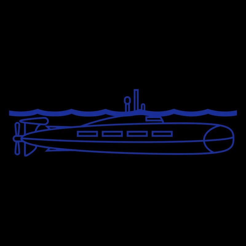 Submarine Water Surface Periscope Watching Dives