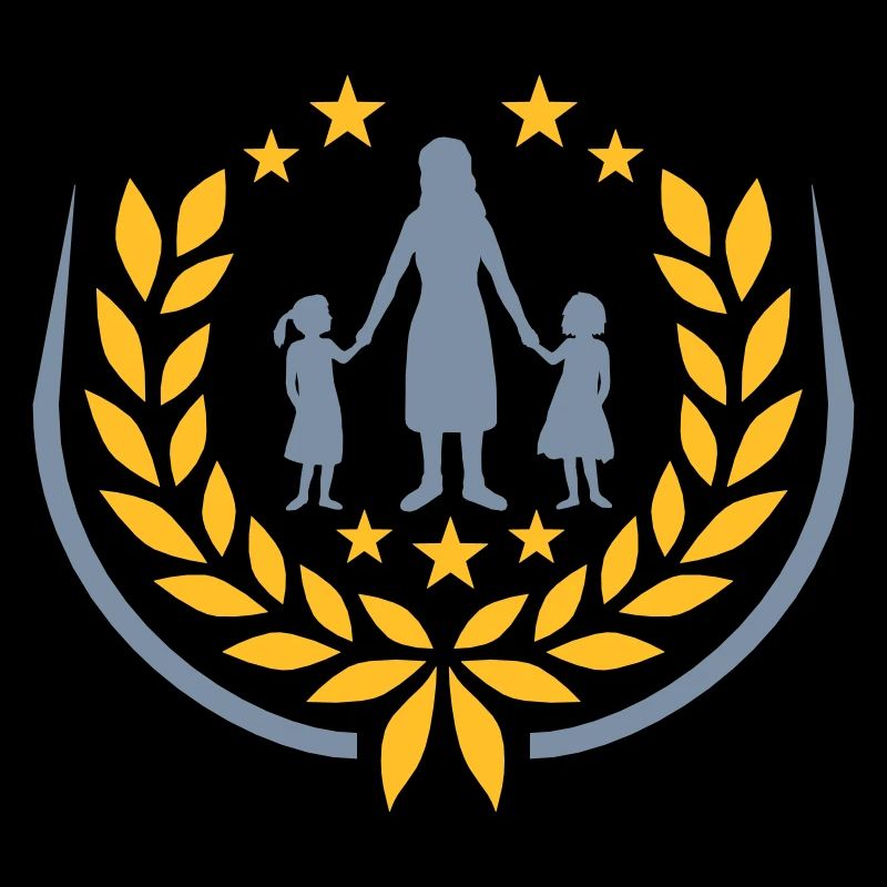 2 Töchter Mutter Lorbeerkranz