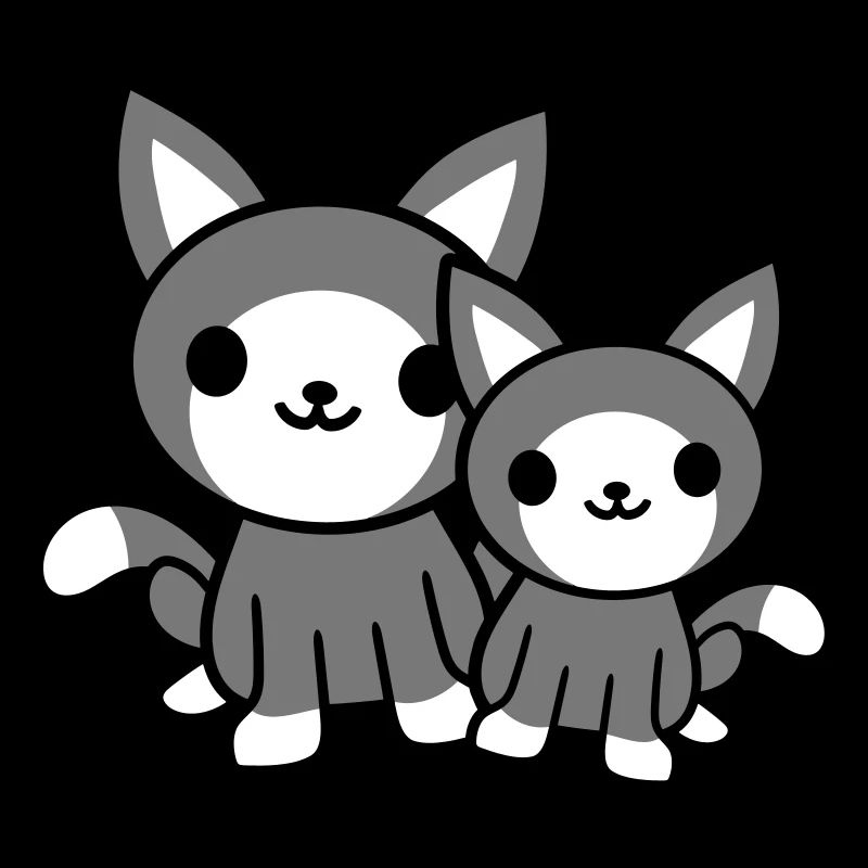 2 chats amis équipe équipage deux chatons de compagnie