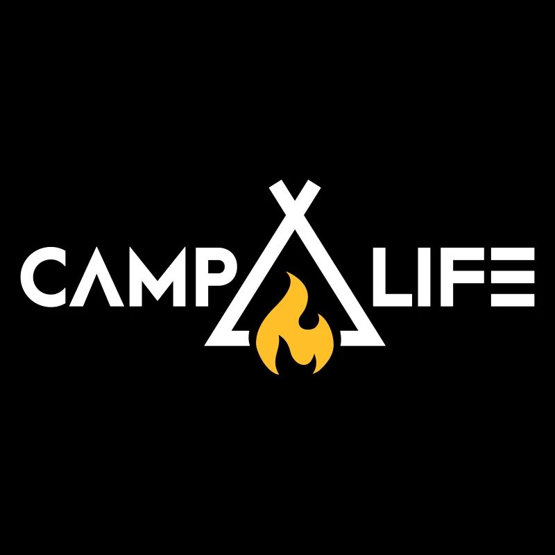 Camping avec feu de camp