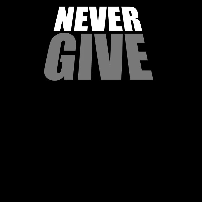 winner never give up logo design never