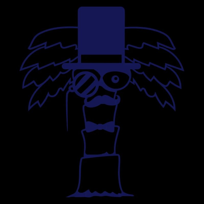 Palm Tree Sir Gentleman Mr. Monocle Top Hat Cool